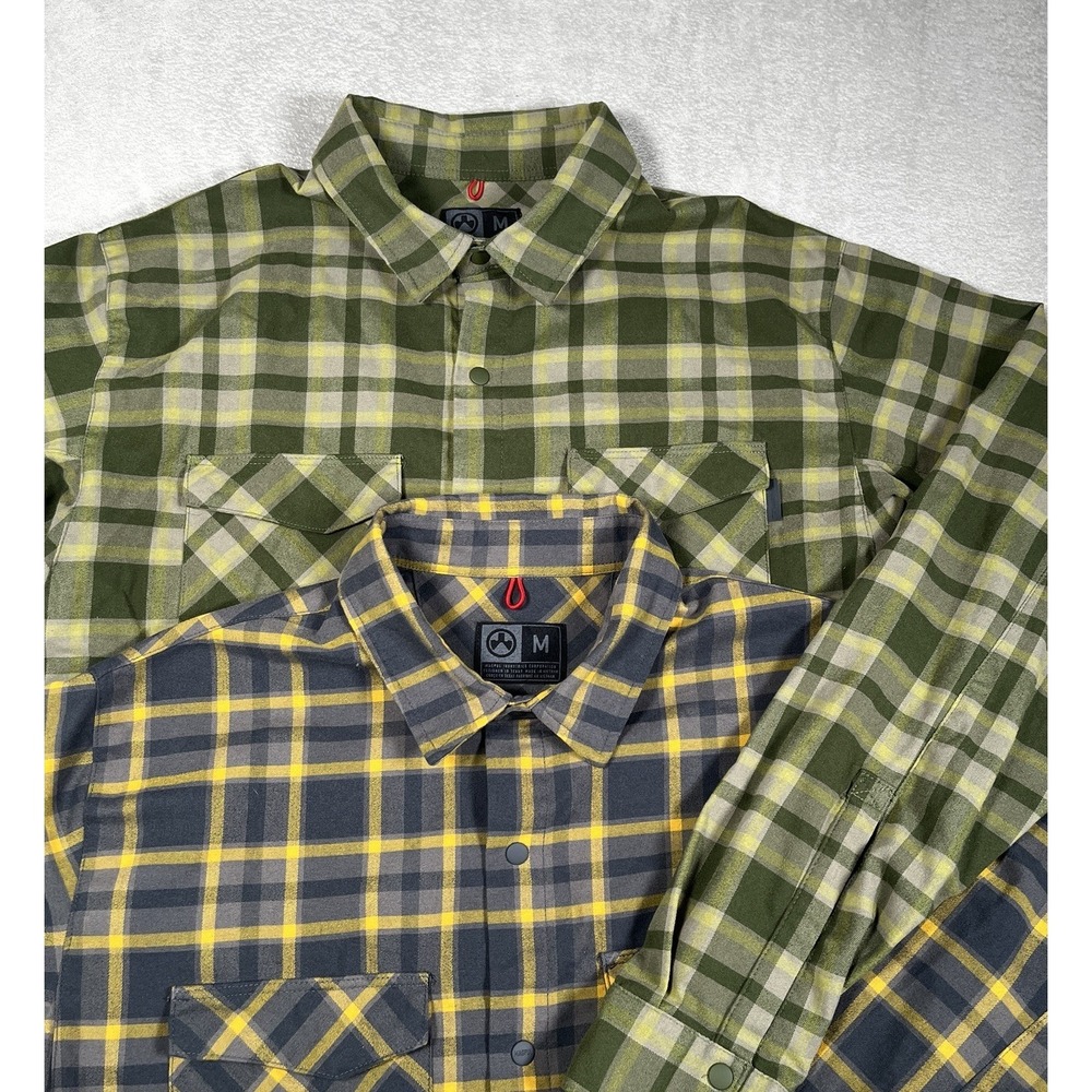 (2)-Magpul Industries Long Sleeve‎ Flannel Shirts Men M Full Snap Pockets -EUC